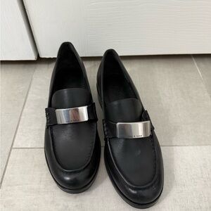 rag & bone Black Loafers with Silver Accent